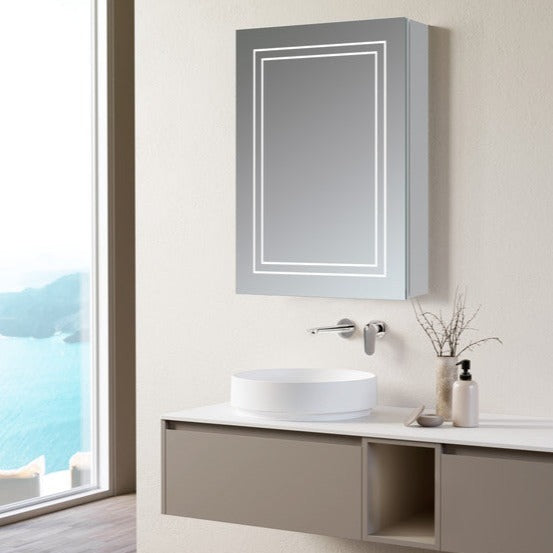 Suki 500mm 1 Door Front-Lit LED Mirror Cabinet-Mirrors-DIMS0118-