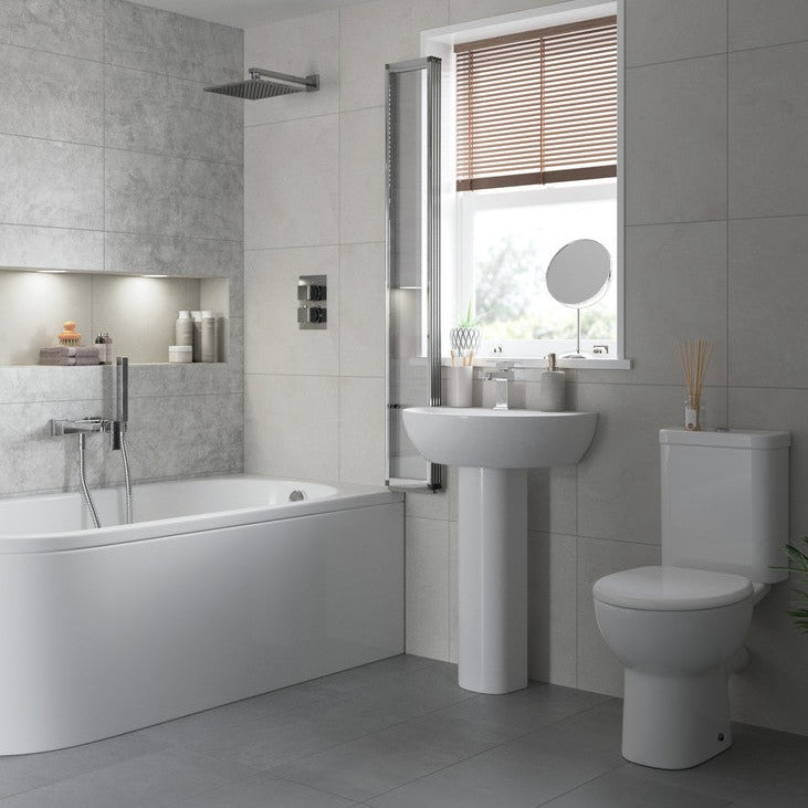 Tammy 550x400mm 1TH Basin & Full Pedestal-Basins-DIPB1164-