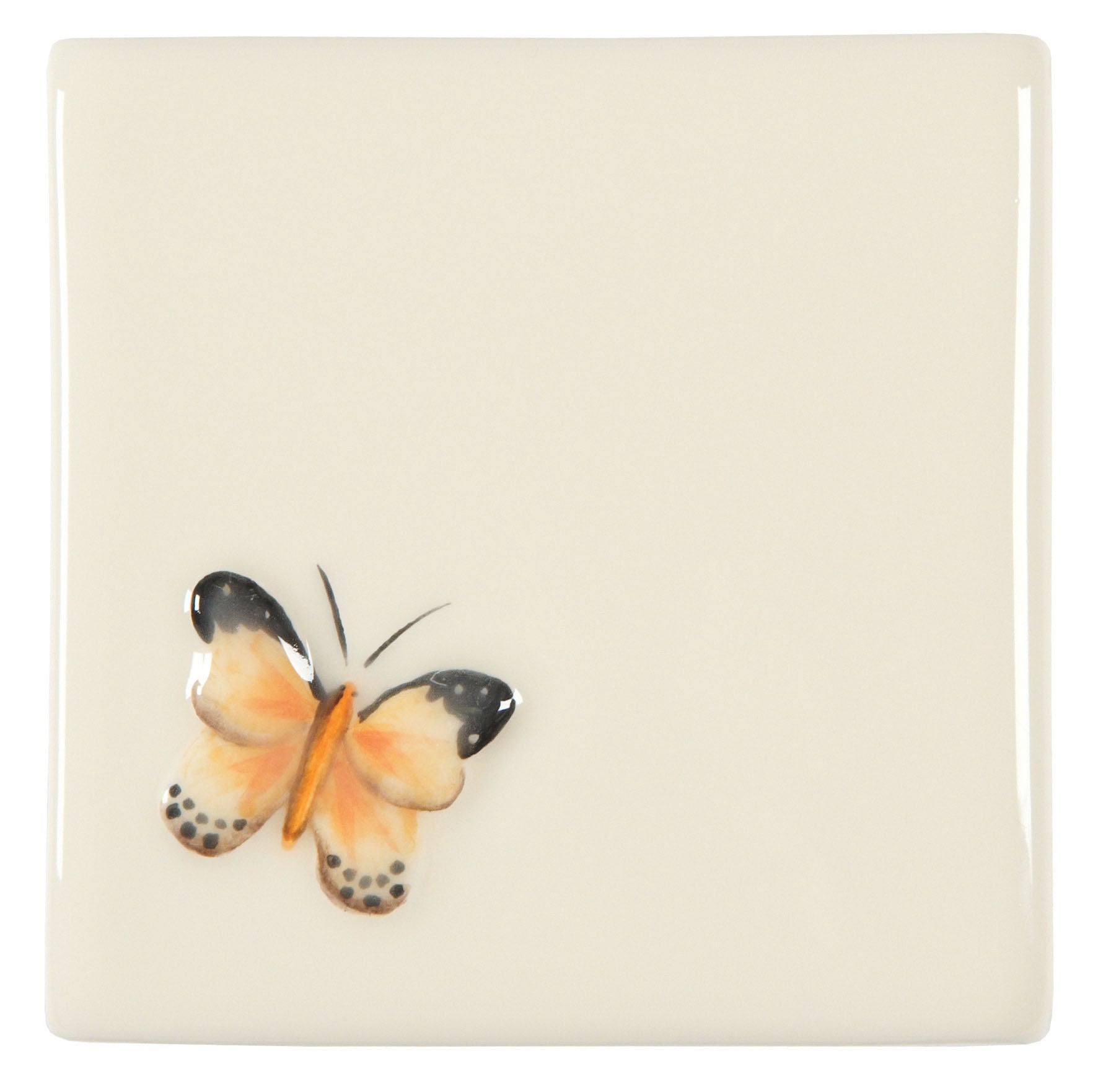 The Winchester Tile Collection Classic Bugs on Off White-Copper Butterfly On Off White-IM-0023059