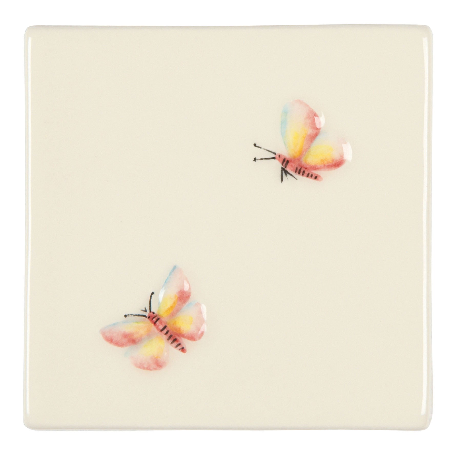 The Winchester Tile Collection Classic Bugs on Off White-Two Butterflies On Off White-IM-0014214