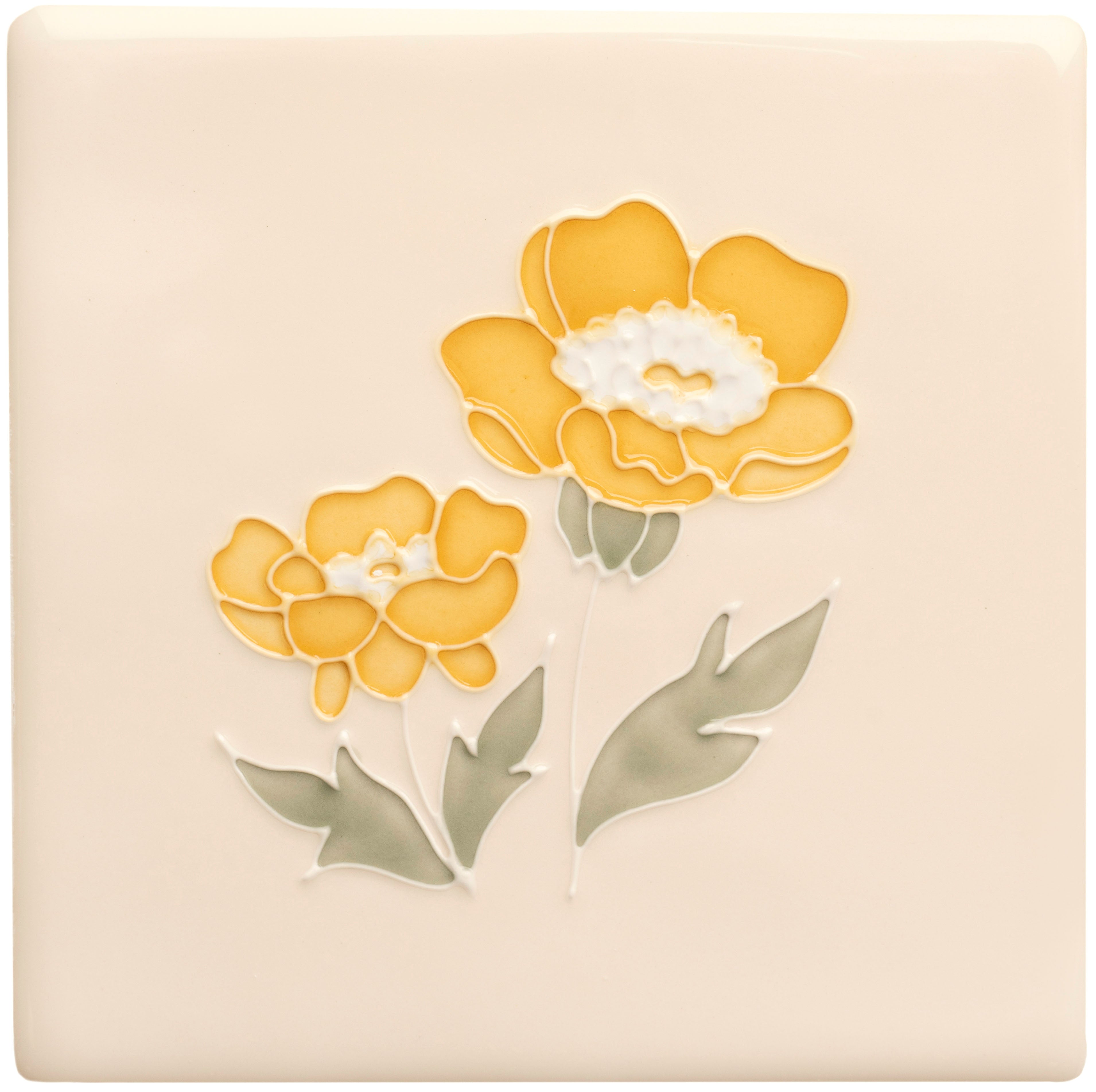 The Winchester Tile Collection Classic Floral Collection-Floral Collection Buttercup Tubelined-IM-0027629