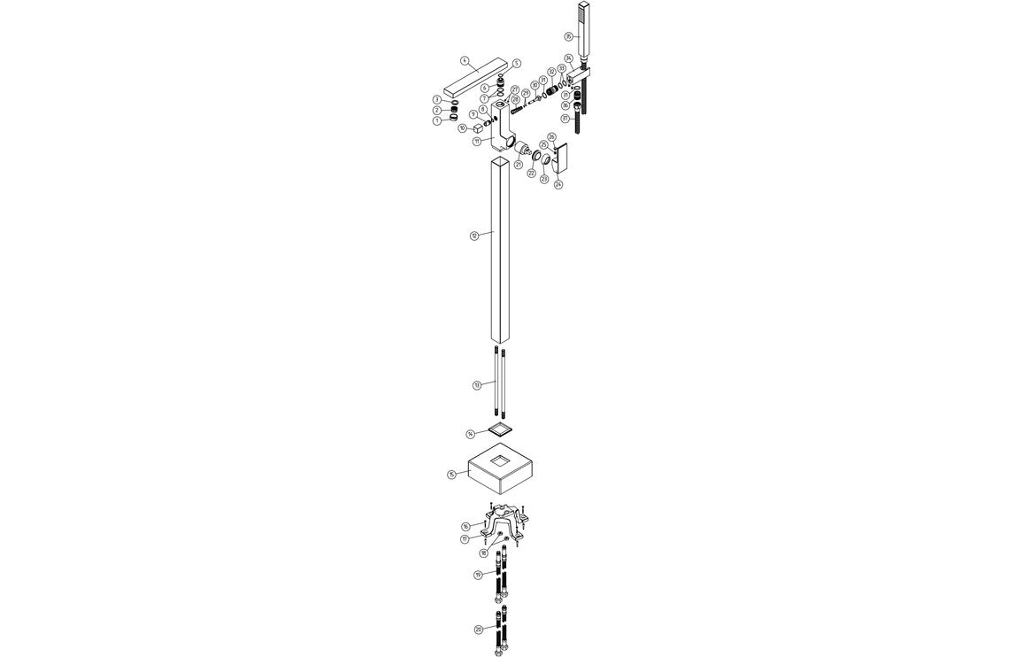 Thena Floor Standing Bath/Shower Mixer - Chrome-Bath Taps-CAPTA4164-