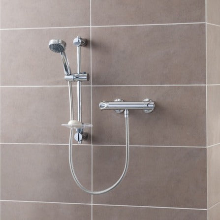 Triton Dene Cool-Touch Thermostatic Bar Mixer Shower - Chrome-Shower Rail Kits-DICM0270-