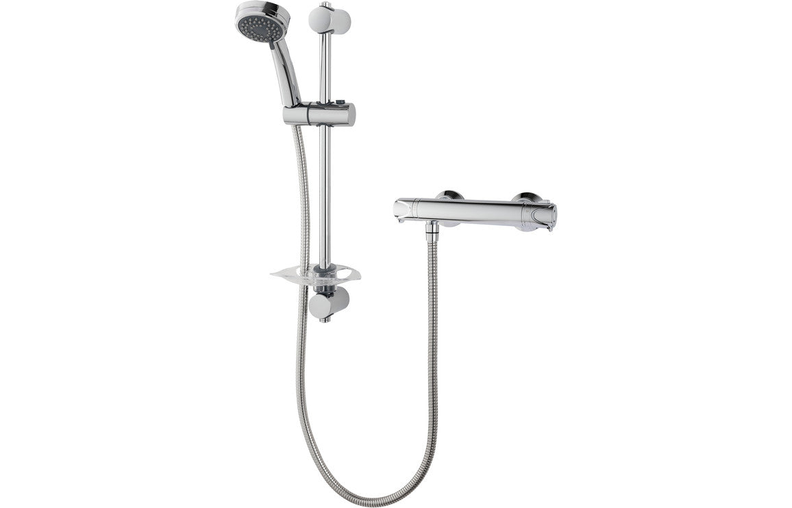 Triton Dene Cool-Touch Thermostatic Bar Mixer Shower - Chrome-Shower Rail Kits-DICM0270-