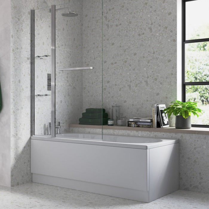Two Panel Folding Bath Screen-Bath Screens-DIBS0098-