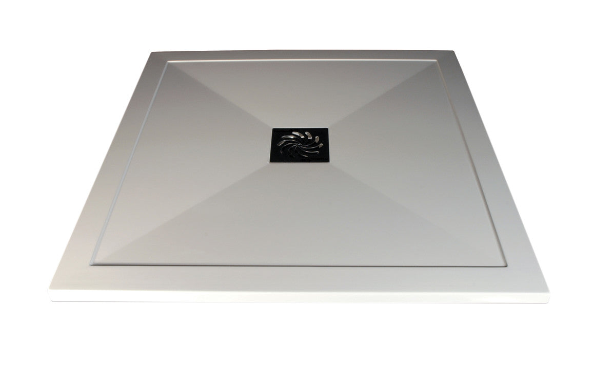 Ultra-Slim Anti Slip Square Shower Tray & Waste-Shower Trays-DIETP1422-800x800mm-