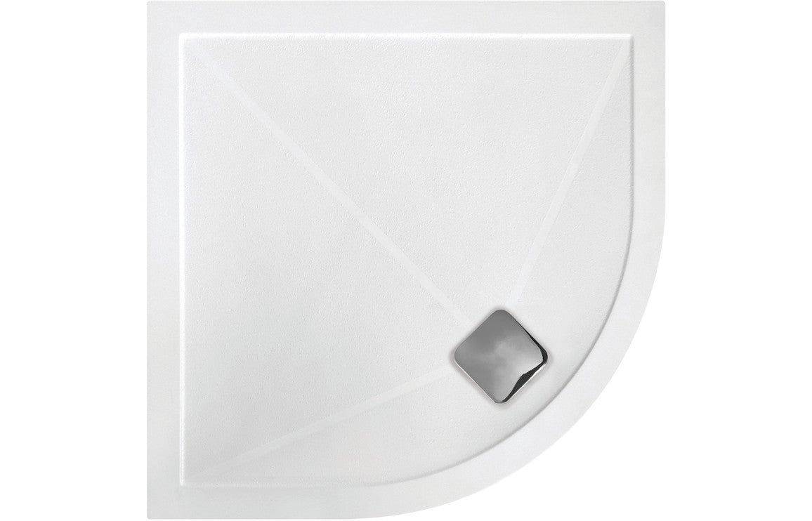 Ultra-Slim Offset Quadrant Shower Tray & Waste-Shower Trays-DIETP1226-1200x800mm-Left Hand-