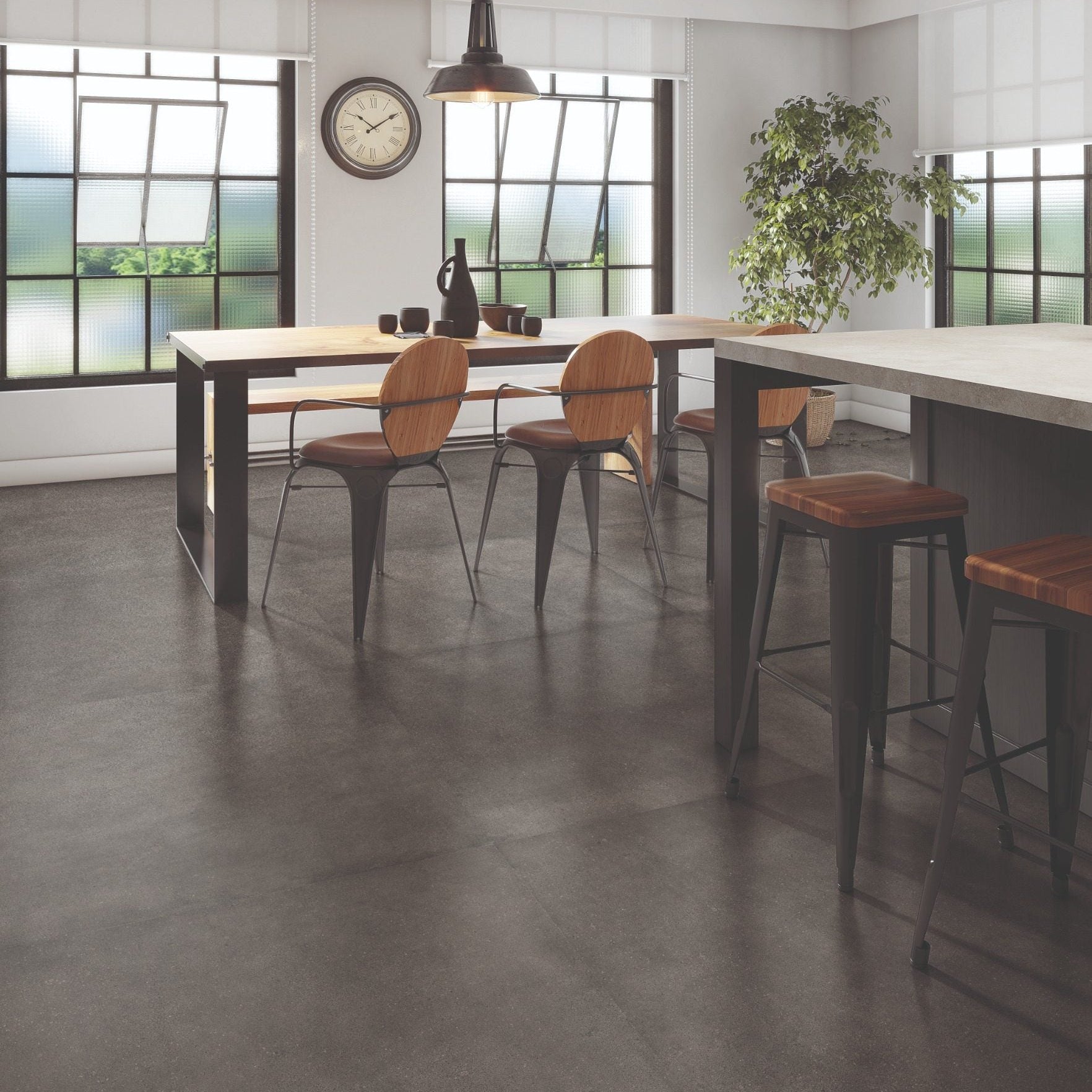 Uptown Dark Grey Porcelain Floor Tile 100x100cm