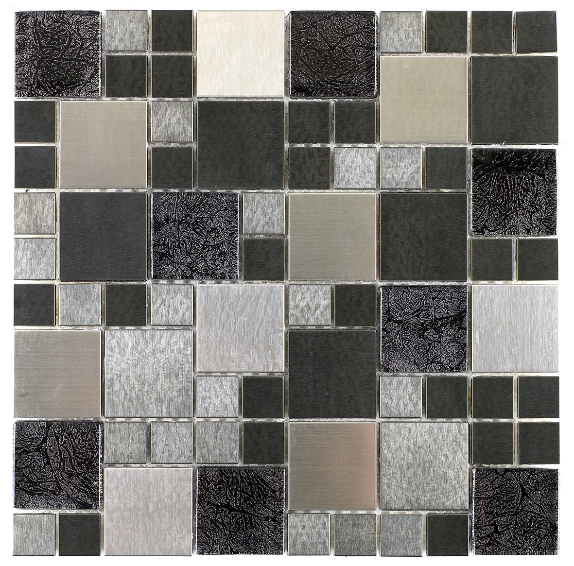 Verona Metallic Glass/Metal Mix Modular Mosaic