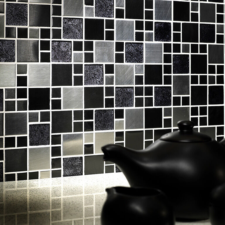 Verona Metallic Glass/Metal Mix Modular Mosaic