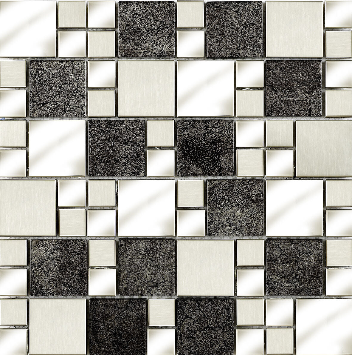 Verona Moonlight Glass/Metal Mix Modular Mosaic