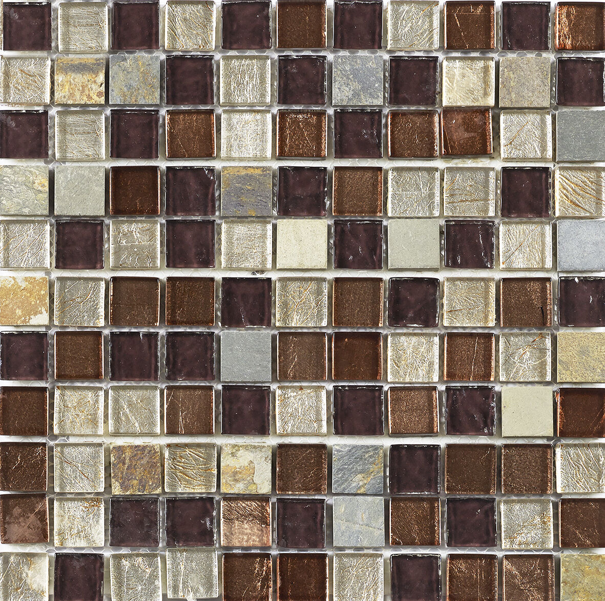 Verona Cascade Glass & Stone Mix Mosaic 25x25mm