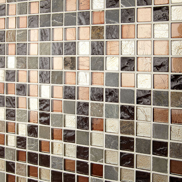 Cascade Glass & Stone Mix Mosaic 25x25mm