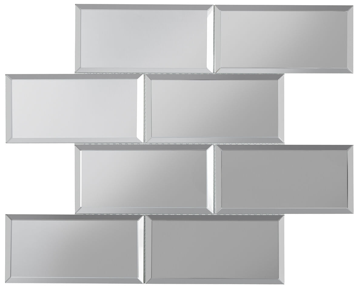 Verona Lumiere Bevel Mirror Brick Mosaic 75x150mm