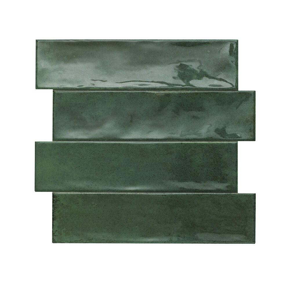 Hope Green Gloss Ceramic Wall Tile 7.5x30cm