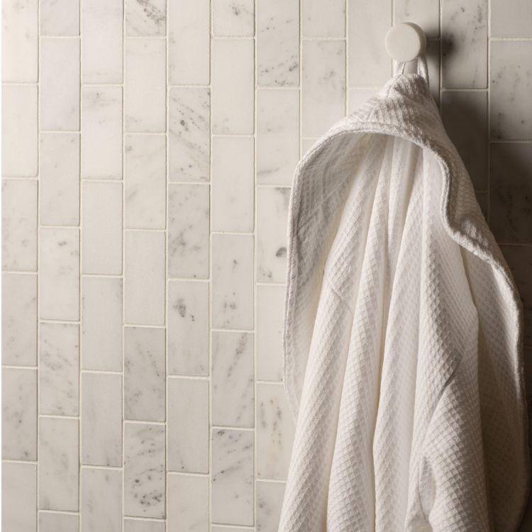 Original Style Earthworks Viano White Honed Brickbond Mosaic Tile 26x30cm