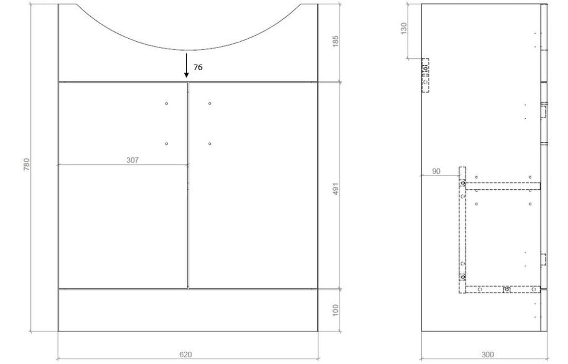 Vista Vanity Unit & Toilet Pack 650mm White Gloss-Toilets-DIFTP2562-