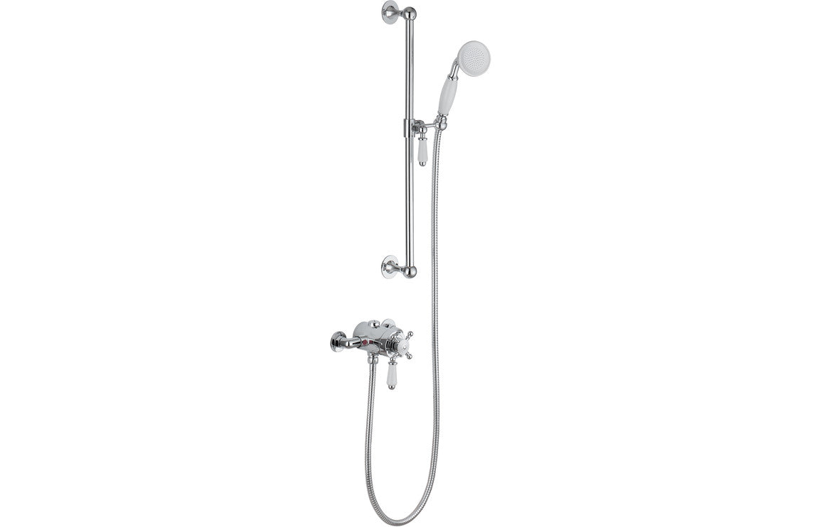 Warwick Traditional Shower Pack - Concentric Single Outlet Shower Valve & Riser Kit-Shower Sets-DICM0588-