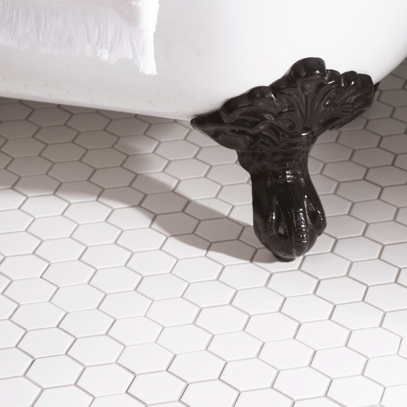 White Honeycomb Hexagonal Mosaic Floor & Wall Tile 32x28cm-