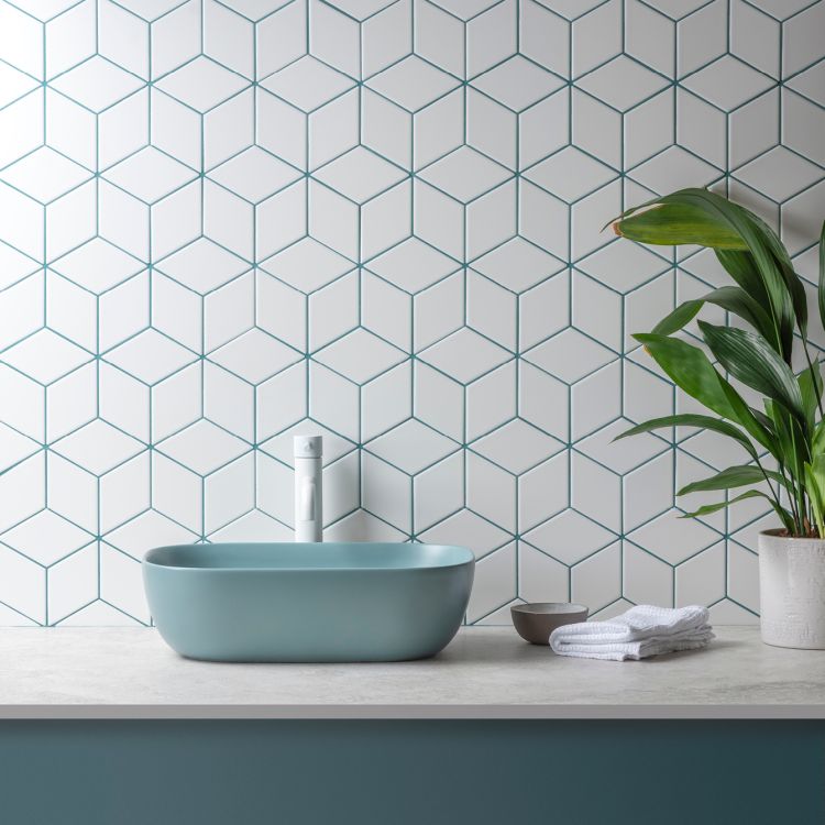 Original Style Mosaics Rhombus Matt Large Mosaic Tile 30x30cm