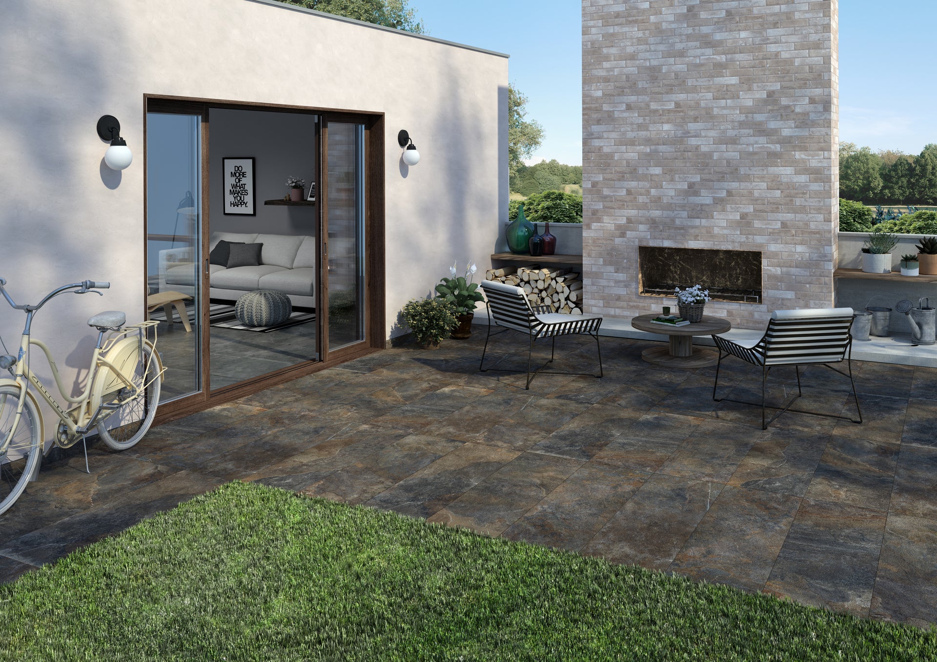 Rondine Ardesie Multicolour Outdoor Porcelain Slab Tile 40x120cm