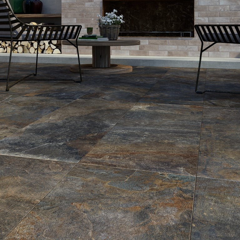 Rondine Ardesie Multicolour Outdoor Porcelain Slab Tile 40x120cm