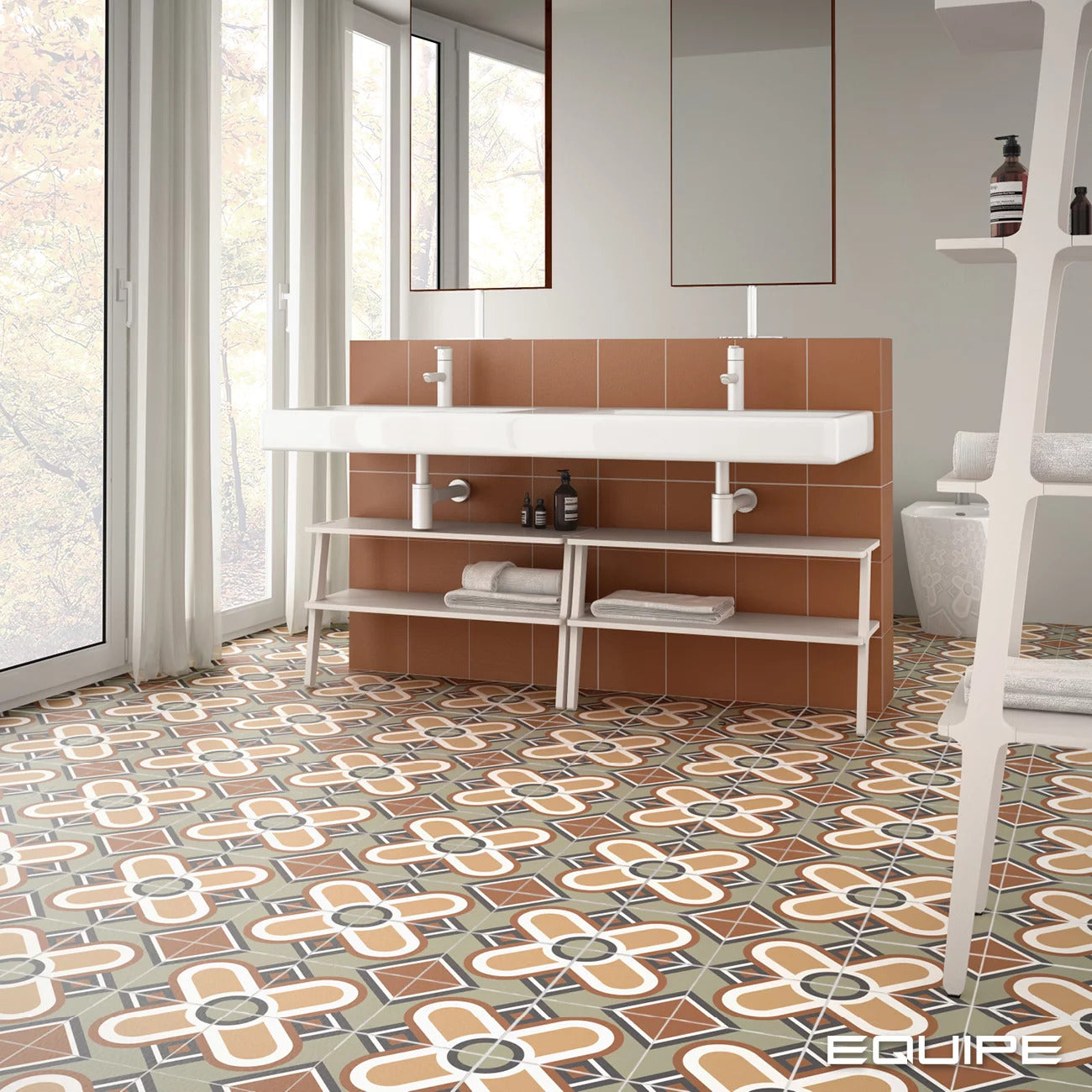 Equipe Bauhome Blume Warm Pattern Tile 20x20cm