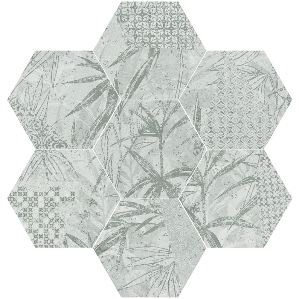 Dune Magnet Tropic Hexagon Argent Wall & Floor Tile 15x17cm