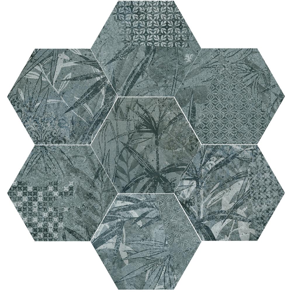 Dune Magnet Tropic Hexagon Petrol Wall & Floor Tile 15x17cm