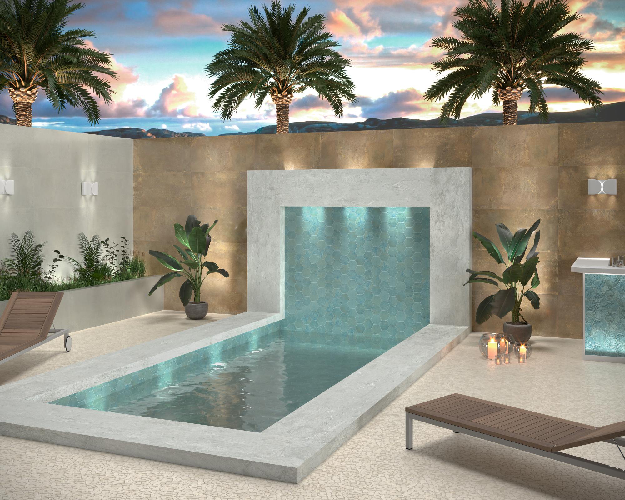 Dune Magnet Tropic Hexagon Mint Wall & Floor Tile 15x17cm