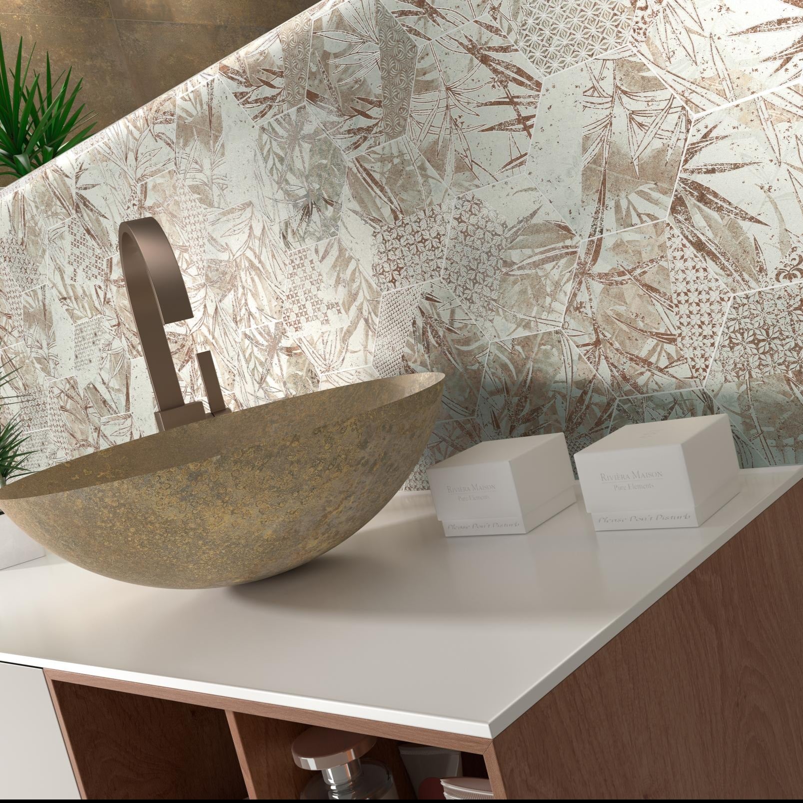 Dune Magnet Tropic Hexagon Frozen Wall & Floor Tile 15x17cm