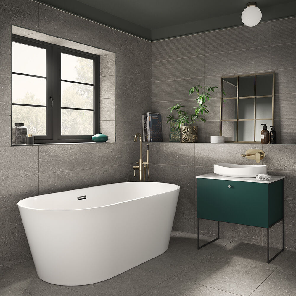 Kalksten Anthracite Ceramic Wall Tile 25x75cm-Verona-P11072
