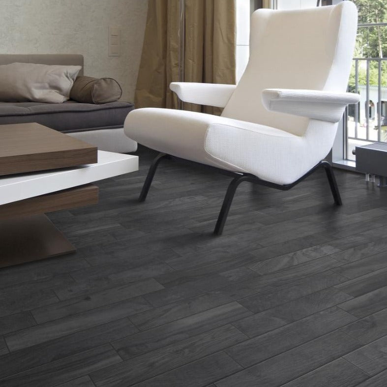 Rondine Living Nero Wood Effect Porcelain Tile 7.5x45cm