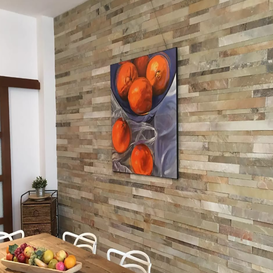 Split Face Multicolour Natural Stone Wall Cladding 15x60cm
