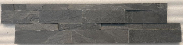 Split Face Black Natural Stone Wall Cladding 15x60cm