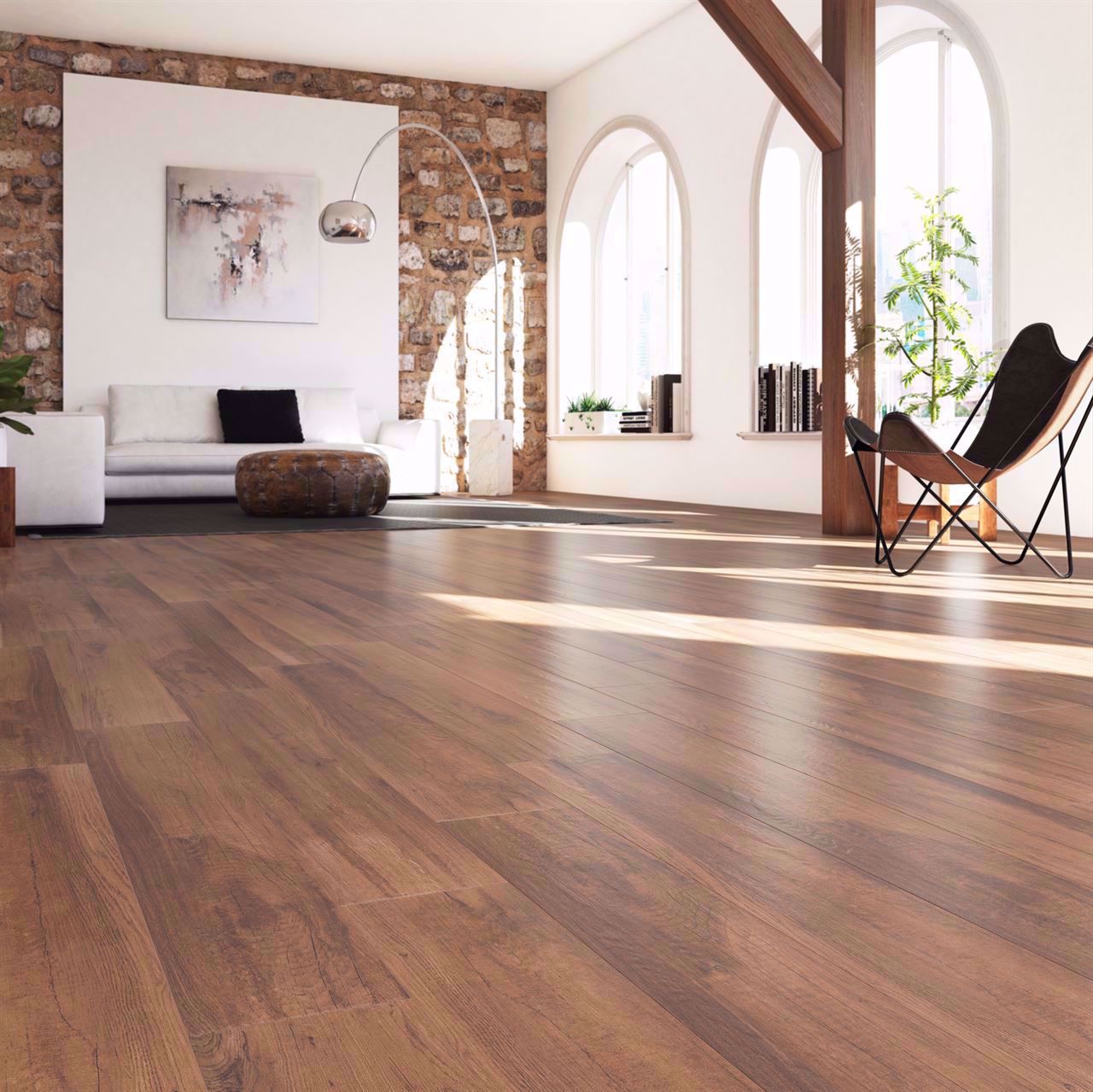 Stylwood Brown Wood Effect Porcelain Tile 15x90cm