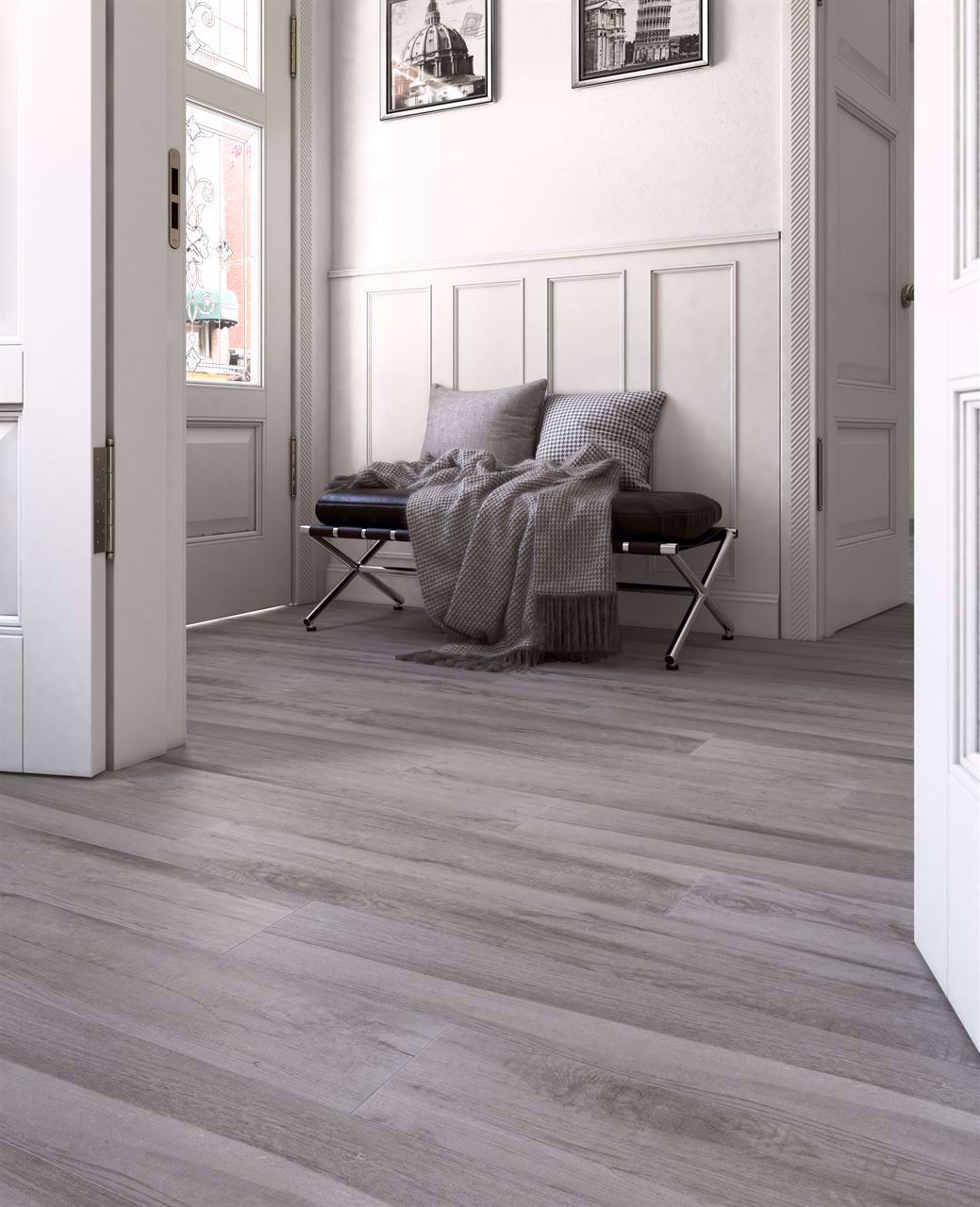 Stylwood Grey Wood Effect Porcelain Tile 15x90cm