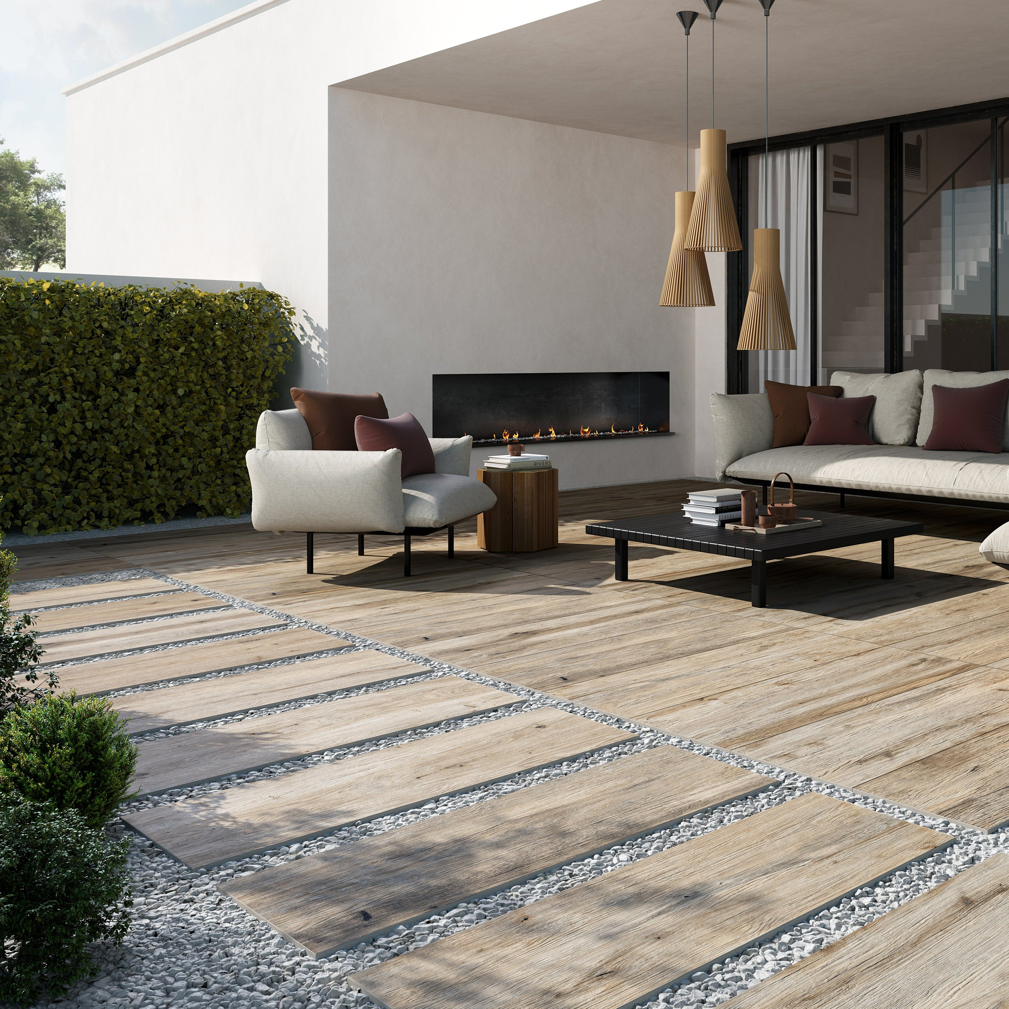 Rondine Timeless Greige Outdoor Porcelain Slab Tile 40x120cm