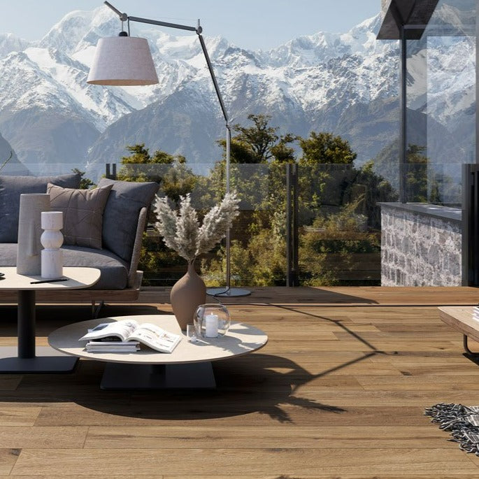 Rondine Timeless Nut Outdoor Porcelain Slab Tile 40x120cm