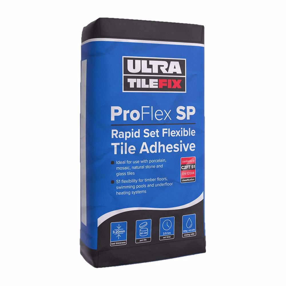 Ultra Tile Proflex SP: Rapid Set Flexible Tile Adhesive 20kg