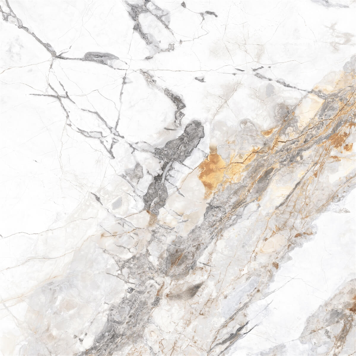 Yurtbay Invisible Satin Porcelain Marble Effect Tile 60x60cm