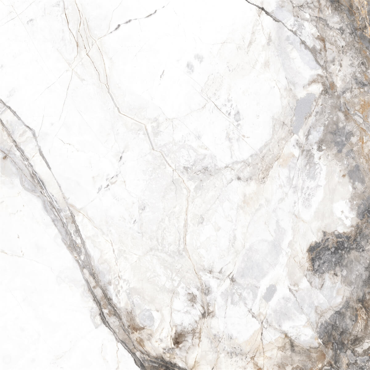 Yurtbay Invisible Satin Porcelain Marble Effect Tile 60x60cm