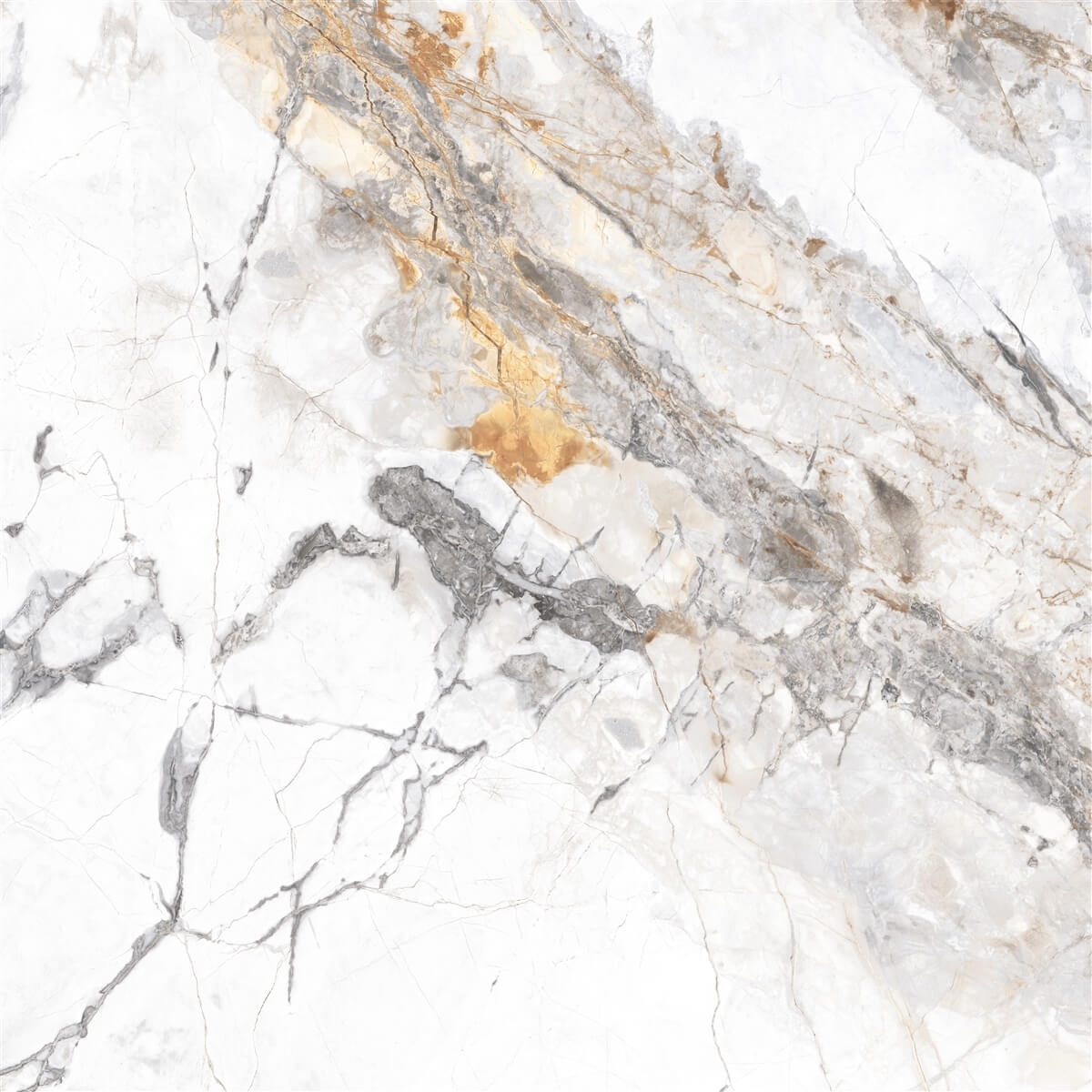 Yurtbay Invisible Satin Porcelain Marble Effect Tile 60x60cm