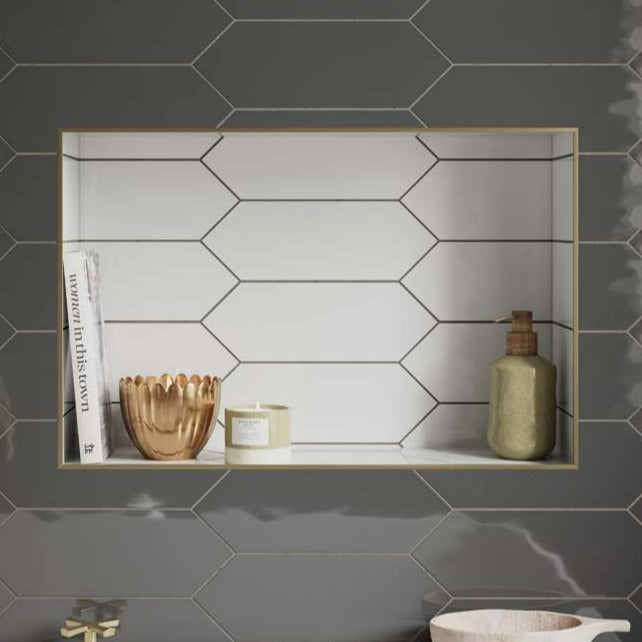 Cast White Glazed Ceramic Wall Tile 10x30cm