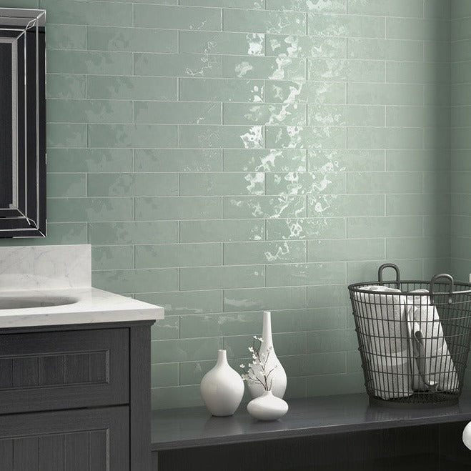 Cottage Jade Ceramic Wall Tile 7.5x30cm