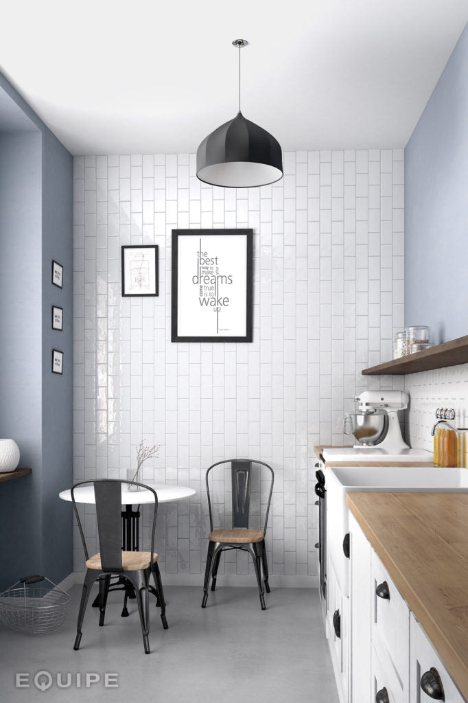 Cottage White Ceramic Wall Tile 7.5x30cm