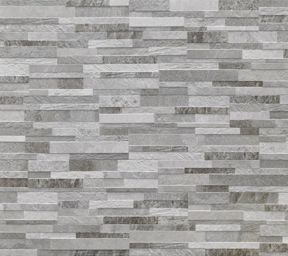 Cubics Grey Splitface Effect Porcelain Tile 15x61cm