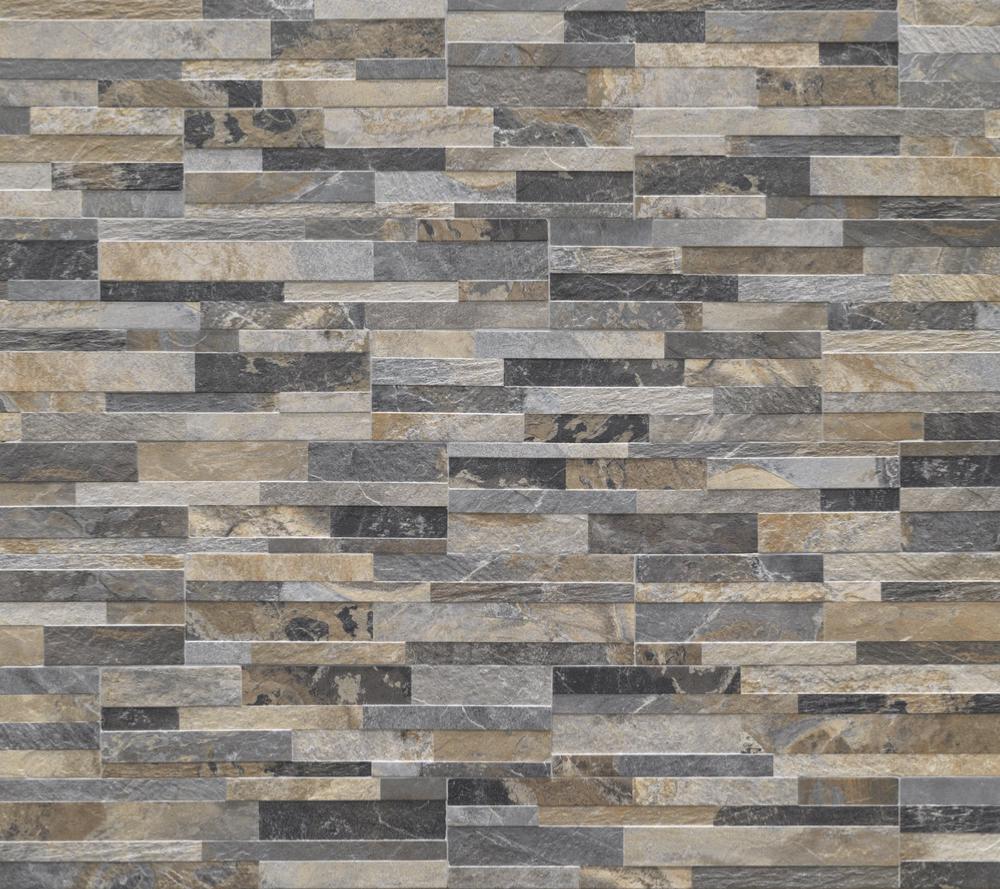 Cubics Multicolour Splitface Effect Porcelain Tile 15x61cm