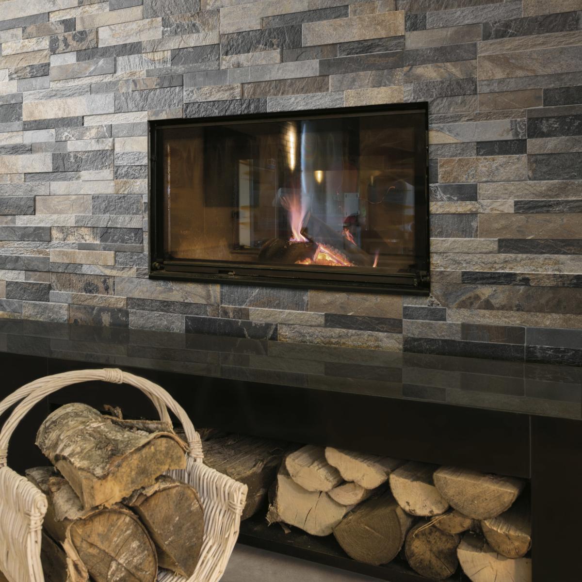 Cube Multicolour Splitface Effect Porcelain Cladding 15x61cm