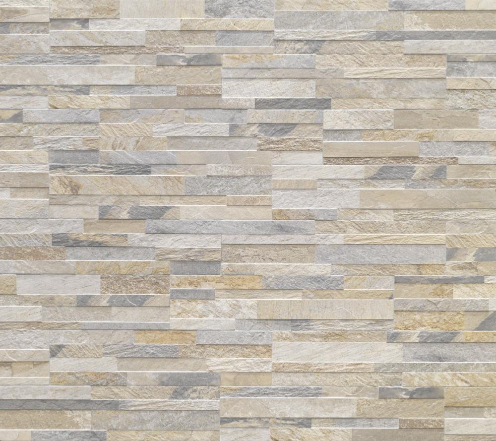 Cubics Beige Splitface Effect Porcelain Tile 15x61cm